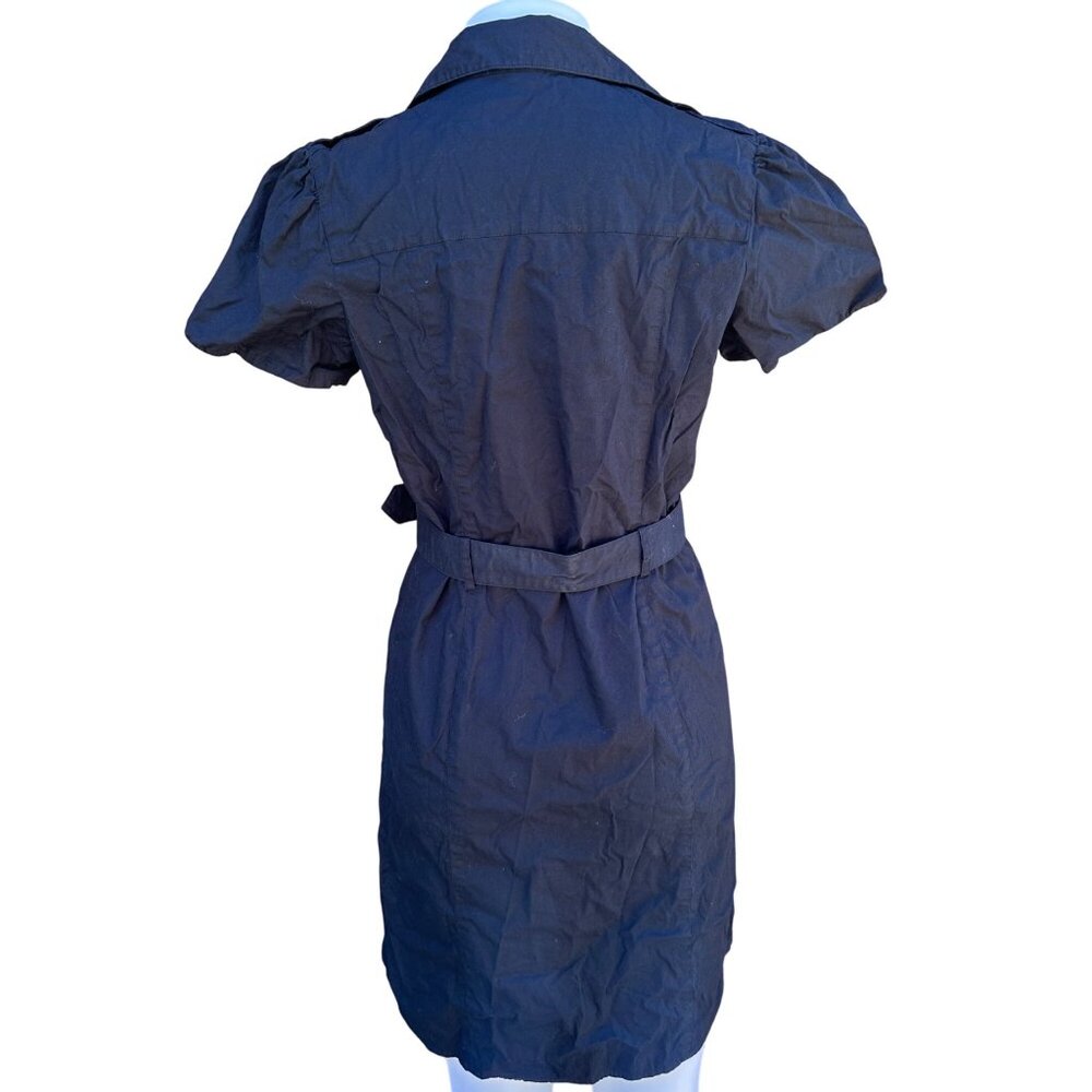 Kenneth Cole Reaction Black Button-Up Dress With Belt Size 2 - Picture 3 of 9